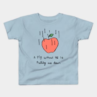 Gravity pulling down apple science funny illustration Kids T-Shirt